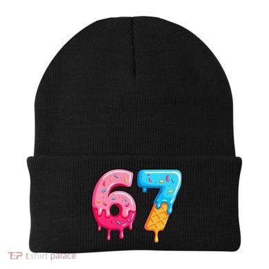 Six Seven Ice Cream Drip Cool Meme 67 Funny  Beanie