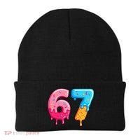 Six Seven Ice Cream Drip Cool Meme 67 Funny  Beanie thumb 0