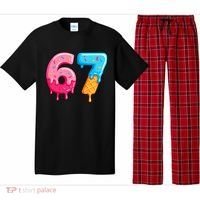 Six Seven Ice Cream Drip Cool Meme 67 Funny  Pajama Set thumb 0