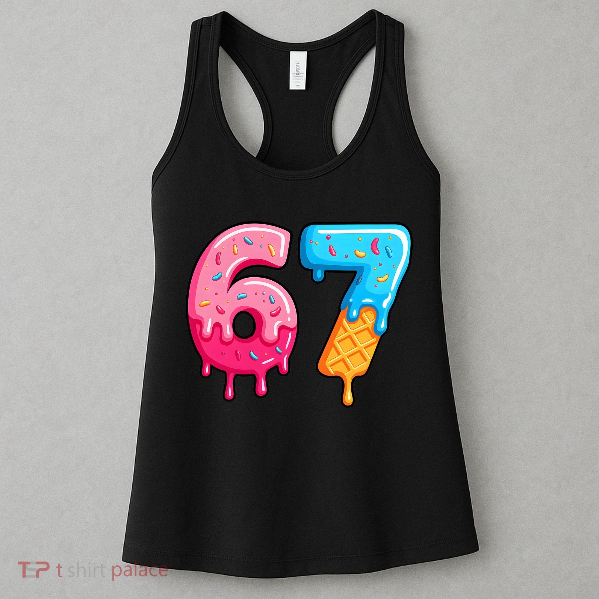 Six Seven Ice Cream Drip Cool Meme 67 Funny  Women's Tank Top