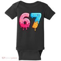 Six Seven Ice Cream Drip Cool Meme 67 Funny  Baby Bodysuit thumb 0