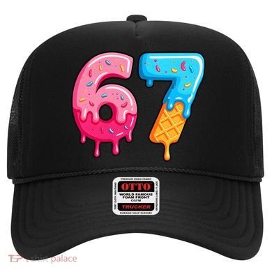 Six Seven Ice Cream Drip Cool Meme 67 Funny  Hat