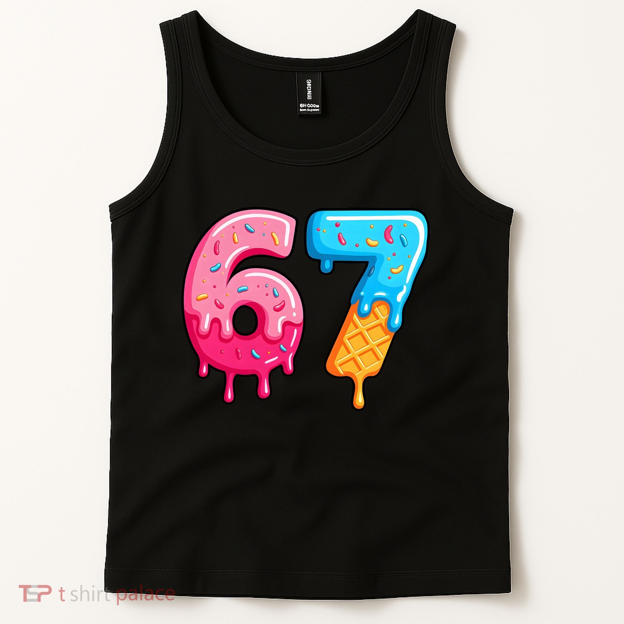 Six Seven Ice Cream Drip Cool Meme 67 Funny  Tank Top