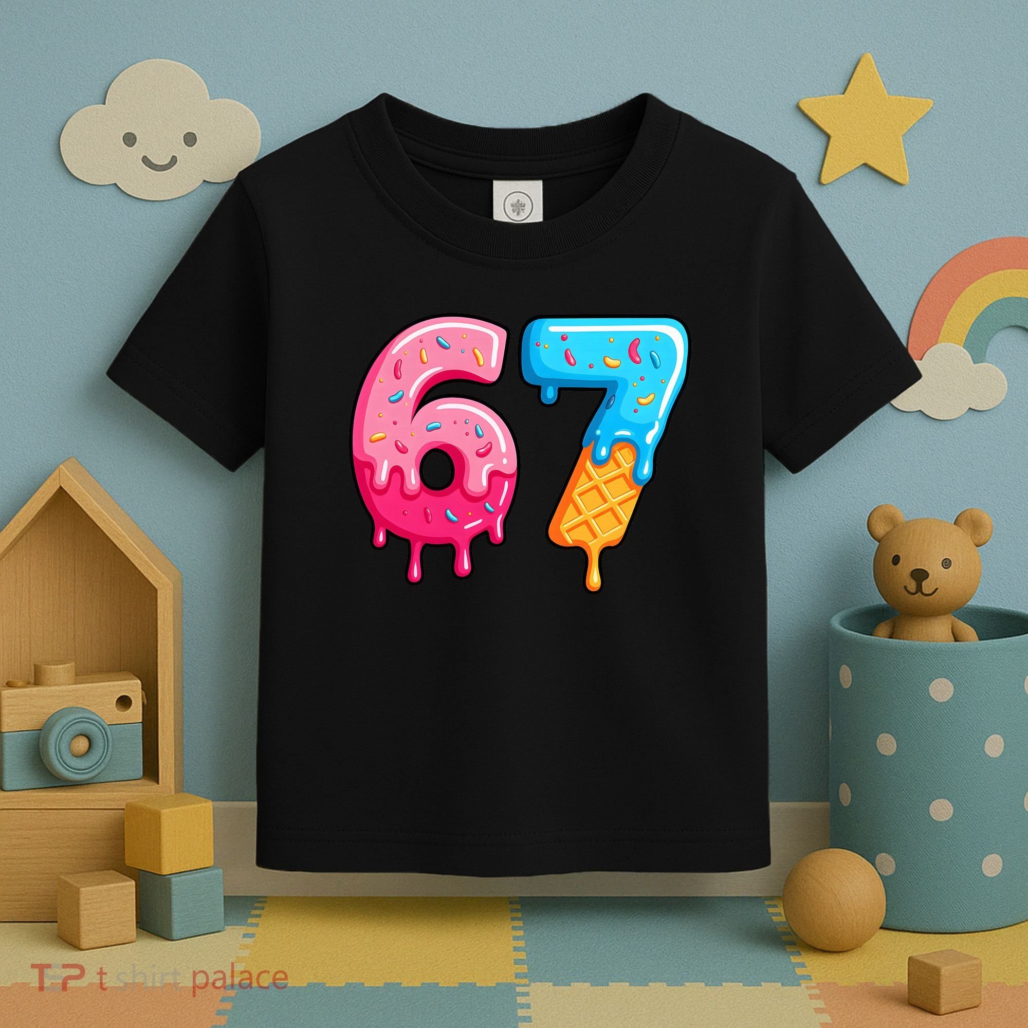 Six Seven Ice Cream Drip Cool Meme 67 Funny  Toddler T-Shirt