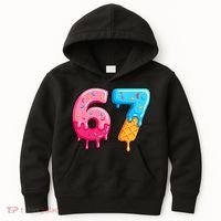 Six Seven Ice Cream Drip Cool Meme 67 Funny  Kids Hoodie thumb 0