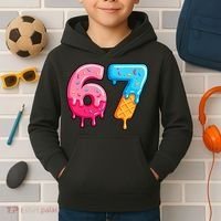 Six Seven Ice Cream Drip Cool Meme 67 Funny  Kids Hoodie thumb 2