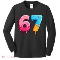Six Seven Ice Cream Drip Cool Meme 67 Funny  Kids Long Sleeve Shirt thumb 0