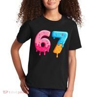 Six Seven Ice Cream Drip Cool Meme 67 Funny  Kids T-Shirt thumb 2