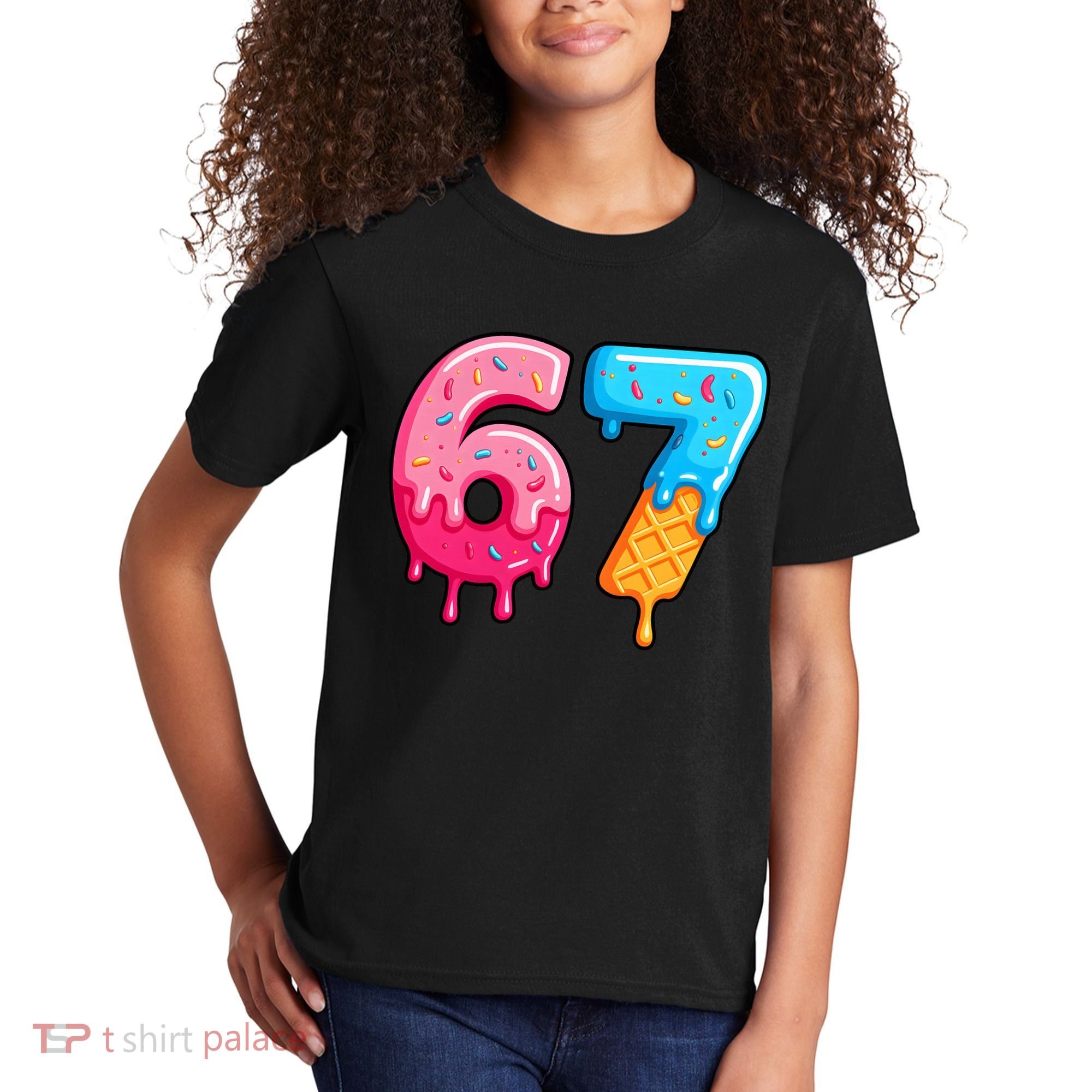Six Seven Ice Cream Drip Cool Meme 67 Funny  Kids T-Shirt