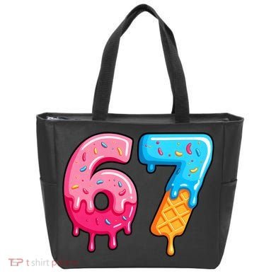 Six Seven Ice Cream Drip Cool Meme 67 Funny  Tote Bag