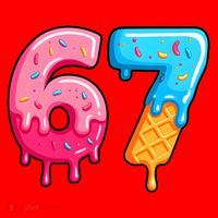 Six Seven Ice Cream Drip Cool Meme 67 Funny  Santa Hat thumb 1