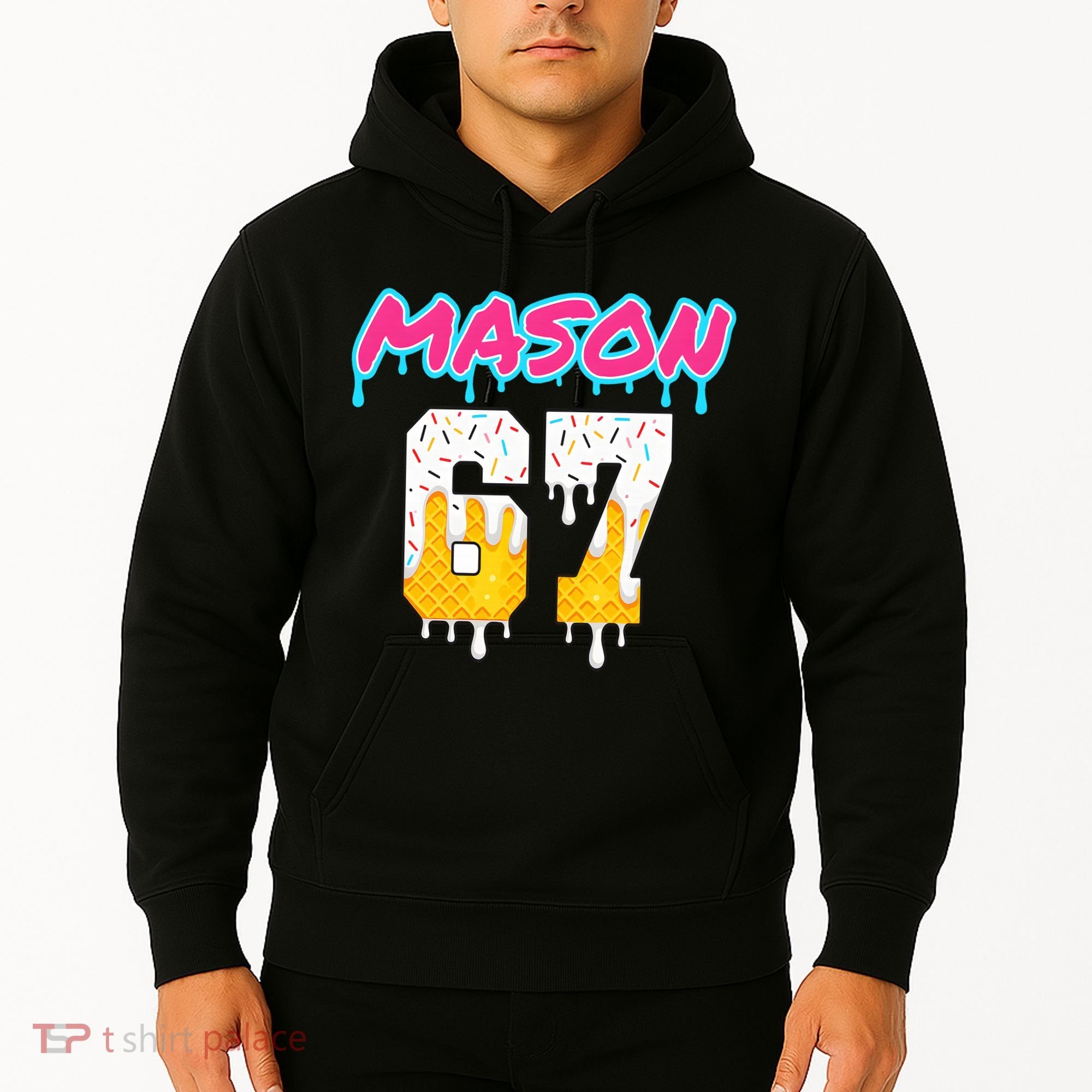 Six Seven Ice Cream Drip Sports 67 Fun Mason Meme Hoodie