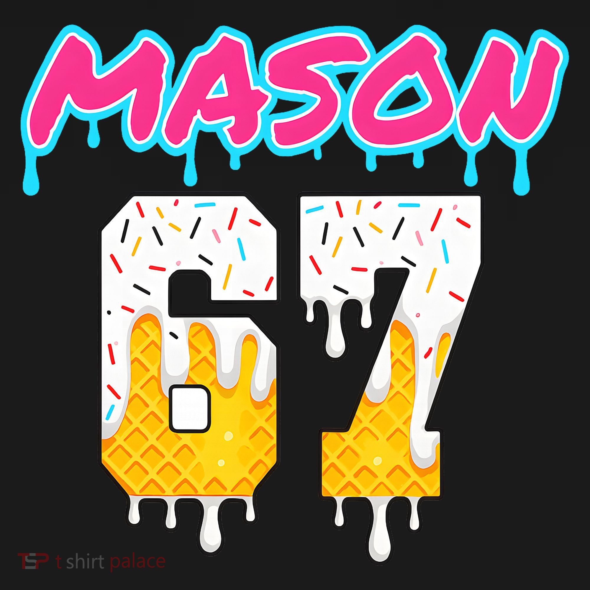 Six Seven Ice Cream Drip Sports 67 Fun Mason Meme Long Sleeve Shirt