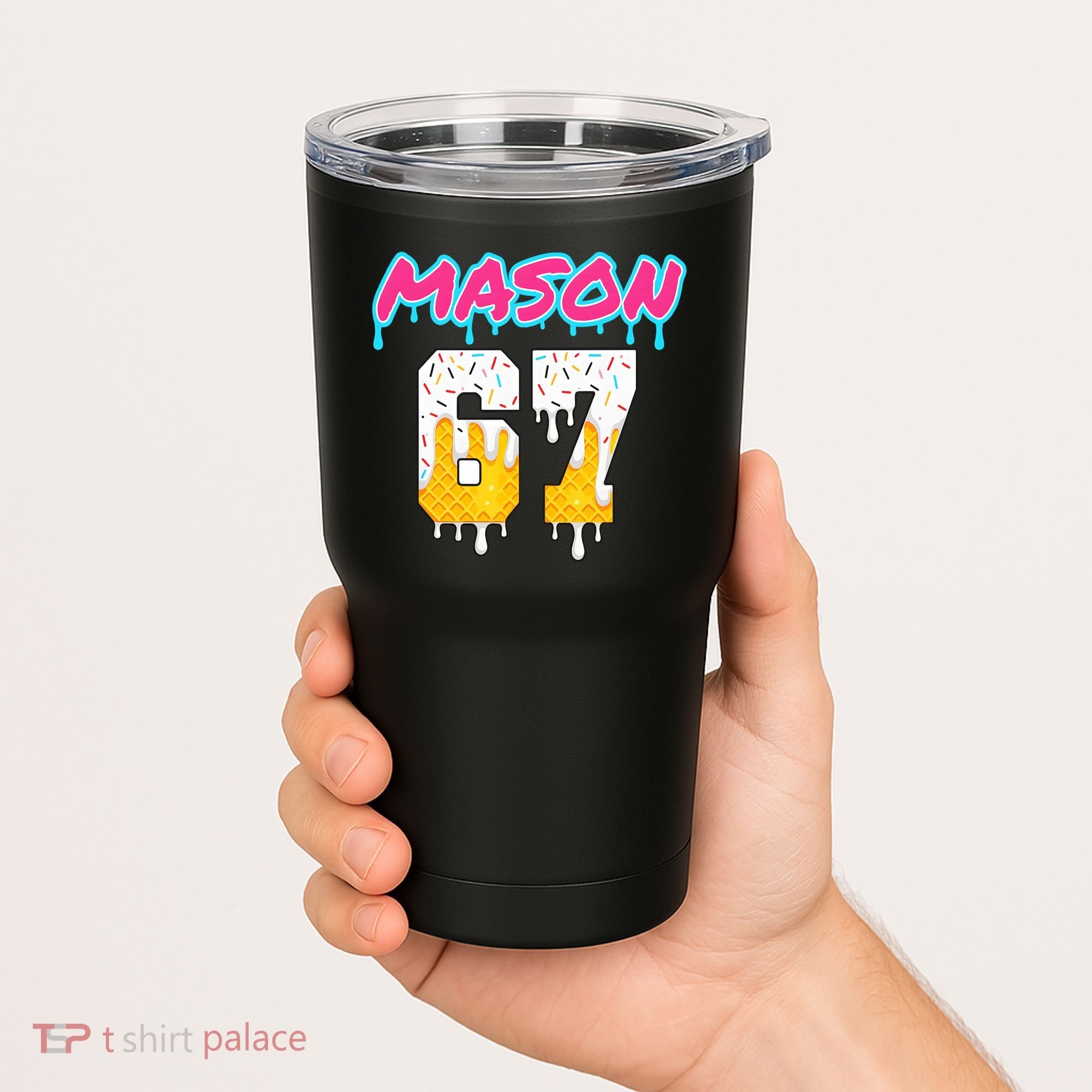 Six Seven Ice Cream Drip Sports 67 Fun Mason Meme Tumbler