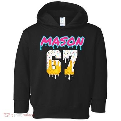 Six Seven Ice Cream Drip Sports 67 Fun Mason Meme Toddler Hoodie