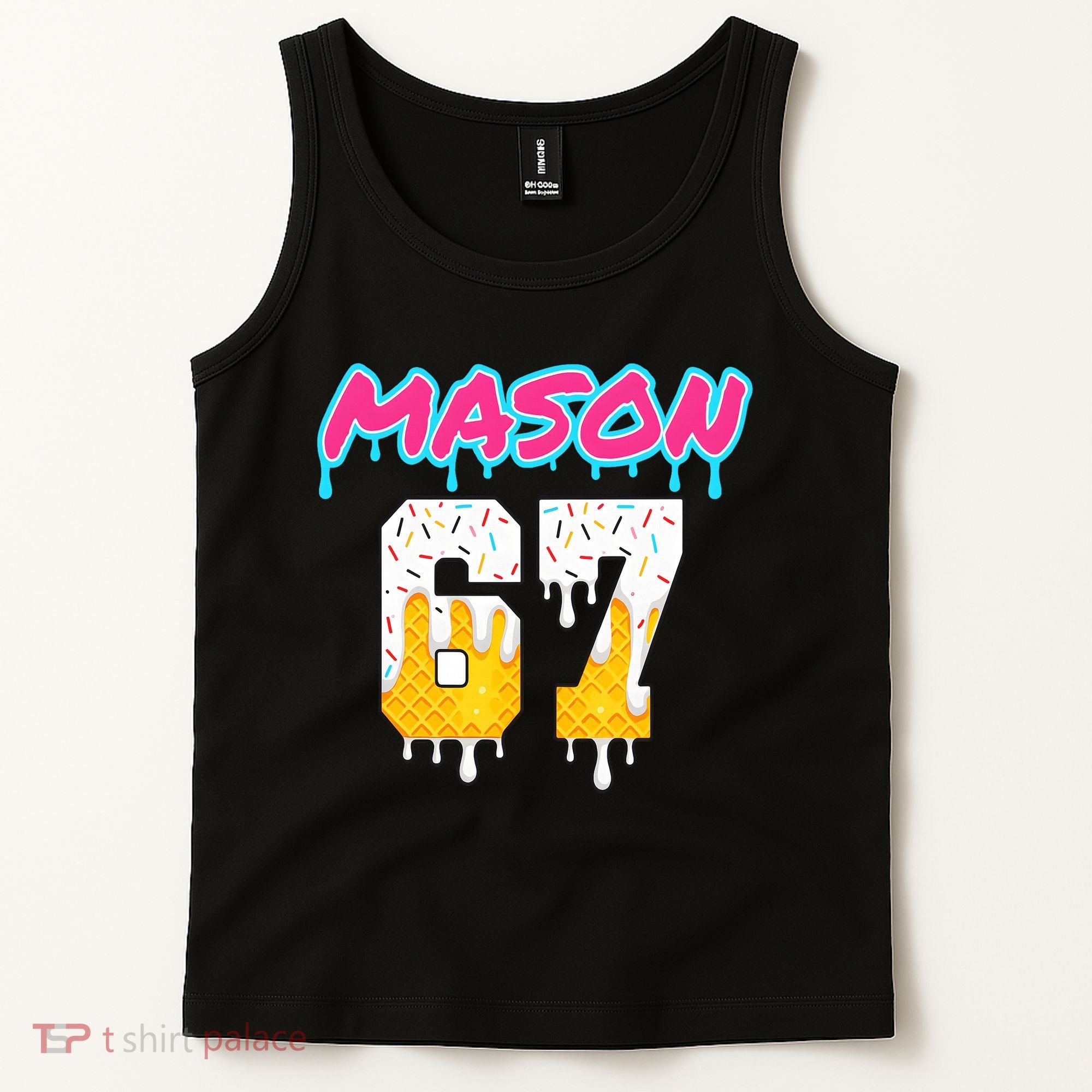 Six Seven Ice Cream Drip Sports 67 Fun Mason Meme Tank Top