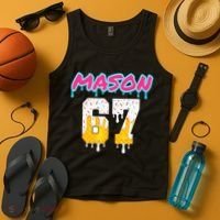 Six Seven Ice Cream Drip Sports 67 Fun Mason Meme Tank Top thumb 4