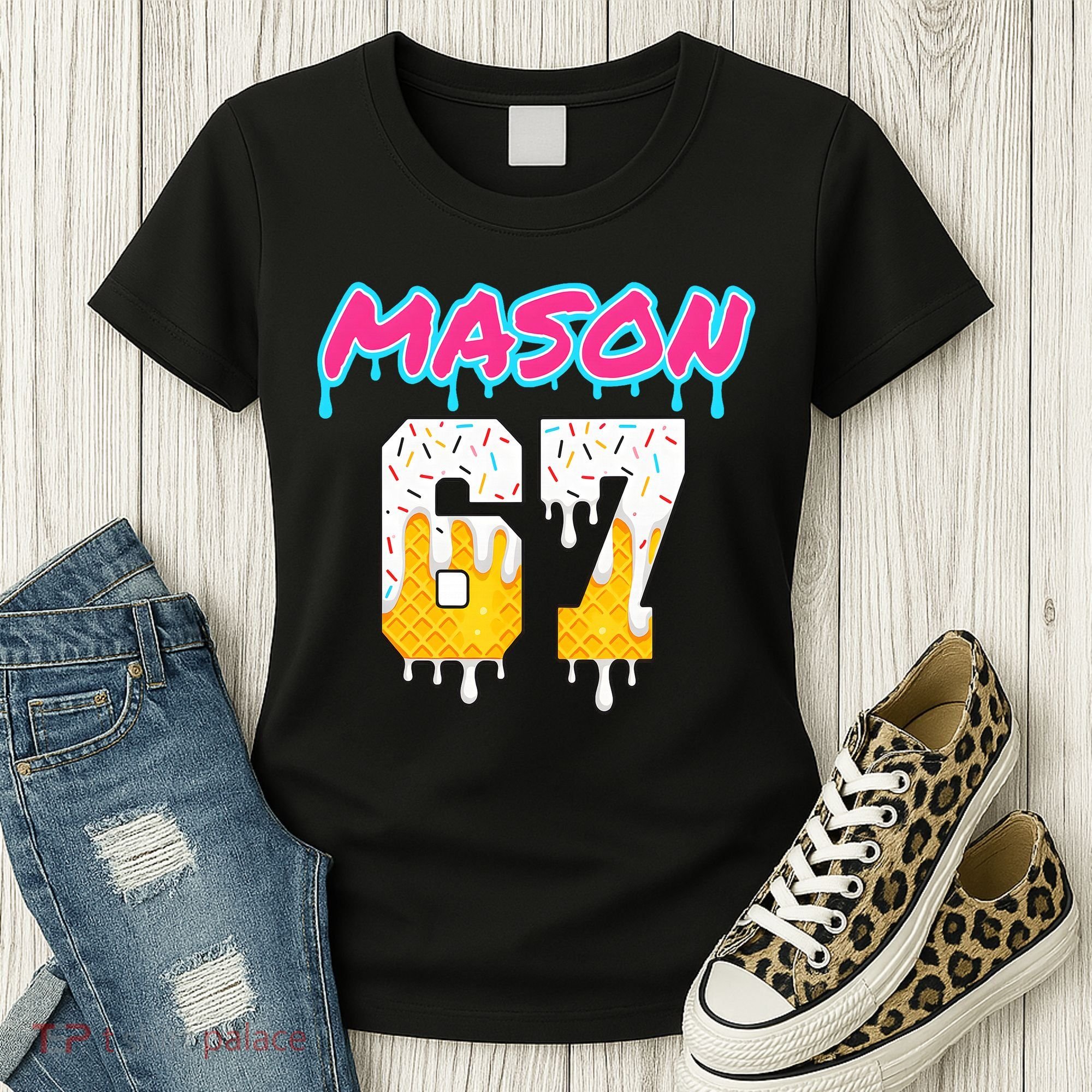 Six Seven Ice Cream Drip Sports 67 Fun Mason Meme Women's T-Shirt