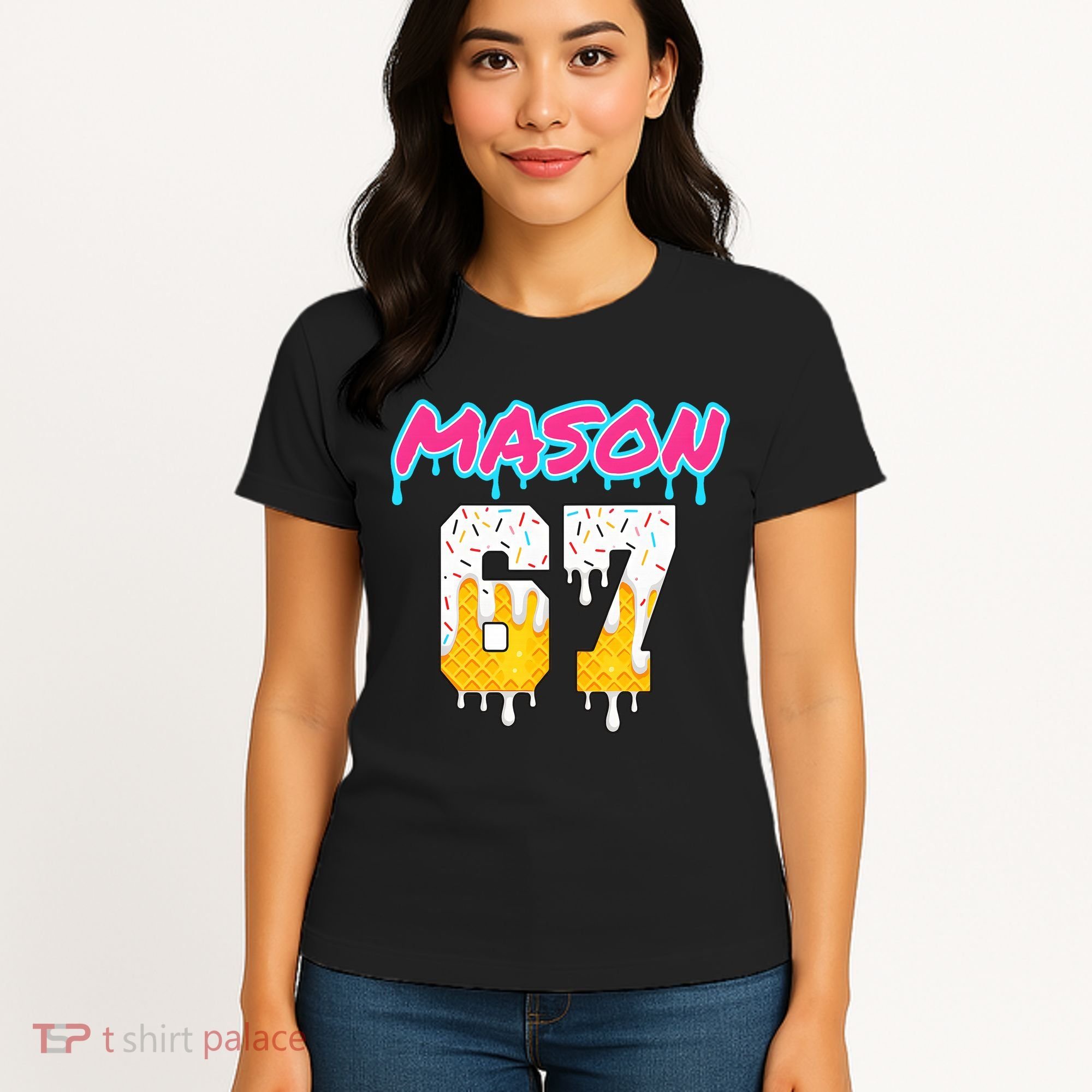 Six Seven Ice Cream Drip Sports 67 Fun Mason Meme Women's T-Shirt