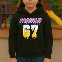 Six Seven Ice Cream Drip Sports 67 Fun Mason Meme Kids Hoodie thumb 3