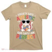 Society Says I Am Autistic God Says I Am Perfect Autism Cat T-Shirt thumb 0