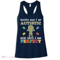Society Says I am Autistic God Says I am Perfect Autism Women's Tank Top thumb 0