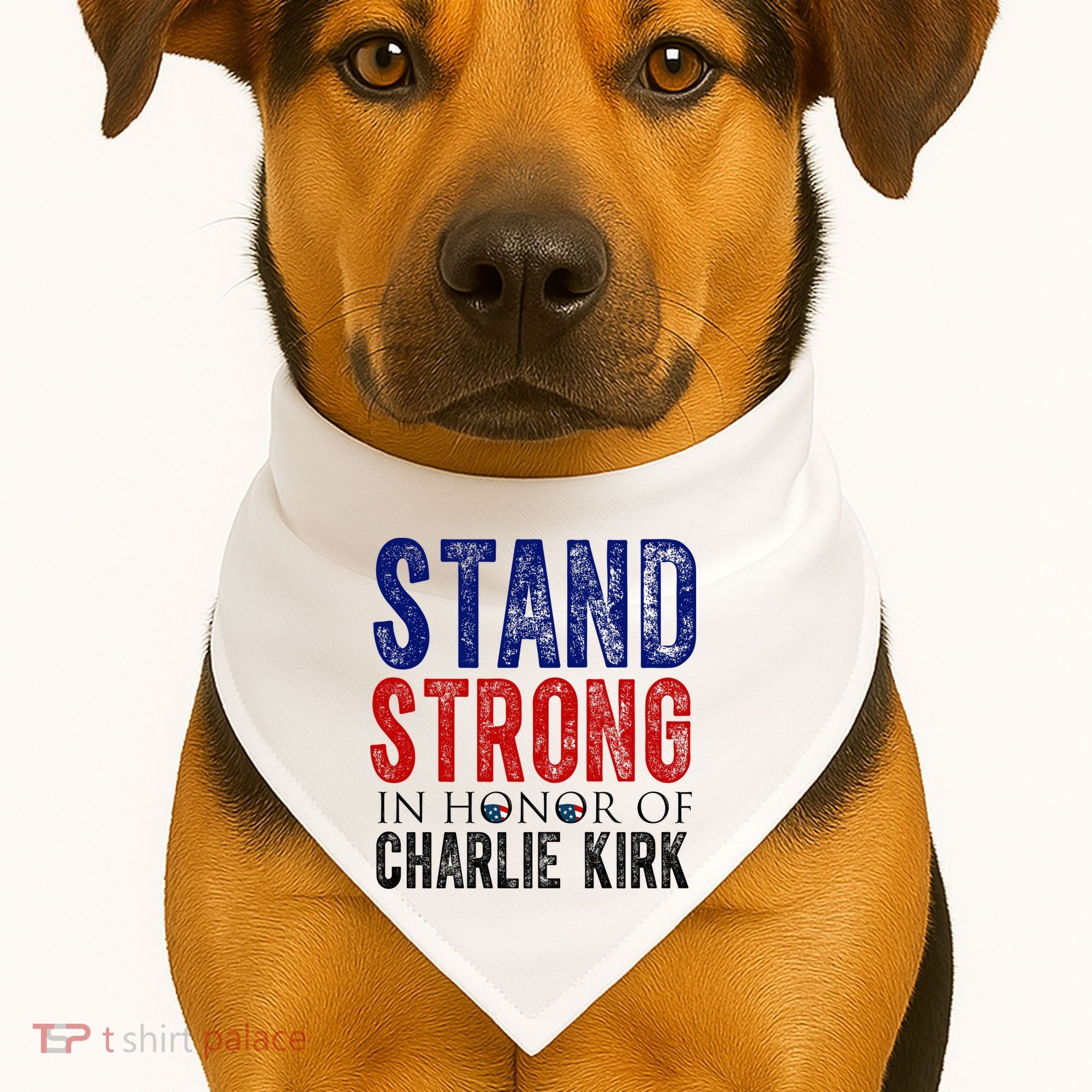 Stand Strong In Honor Of Charlie Kirk USA-Made Doggie Bandana