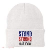 Stand Strong In Honor Of Charlie Kirk Beanie thumb 0
