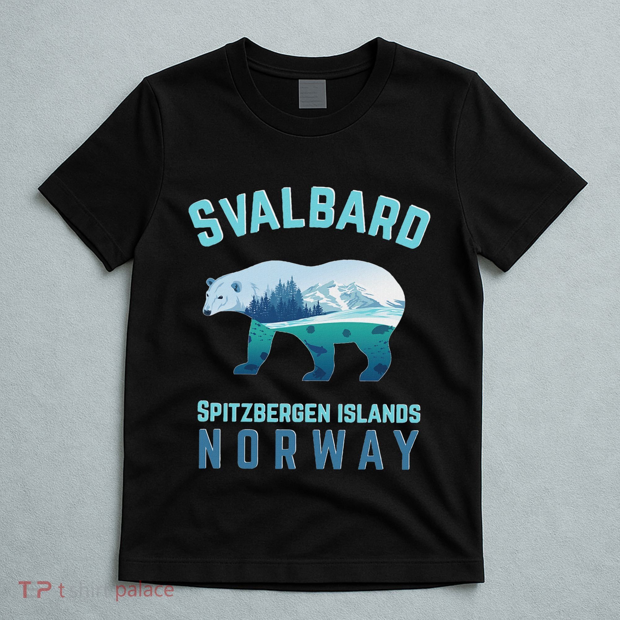 Svalbard Spitzbergen Islands Norway Fjords With Polar Bear T-Shirt