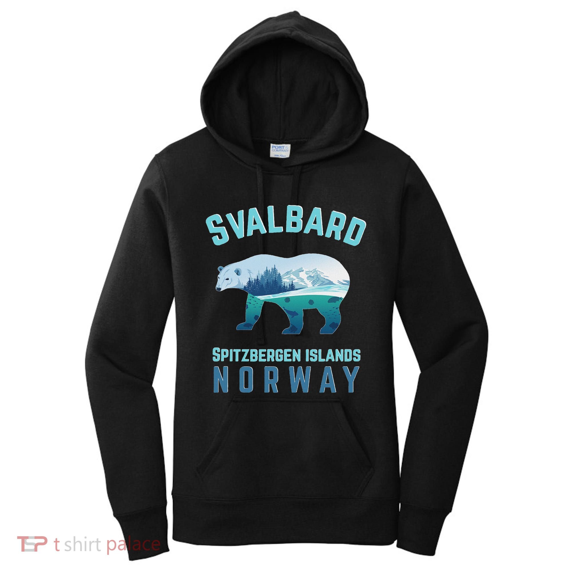 Svalbard Spitzbergen Islands Norway Fjords With Polar Bear Women's Hoodie
