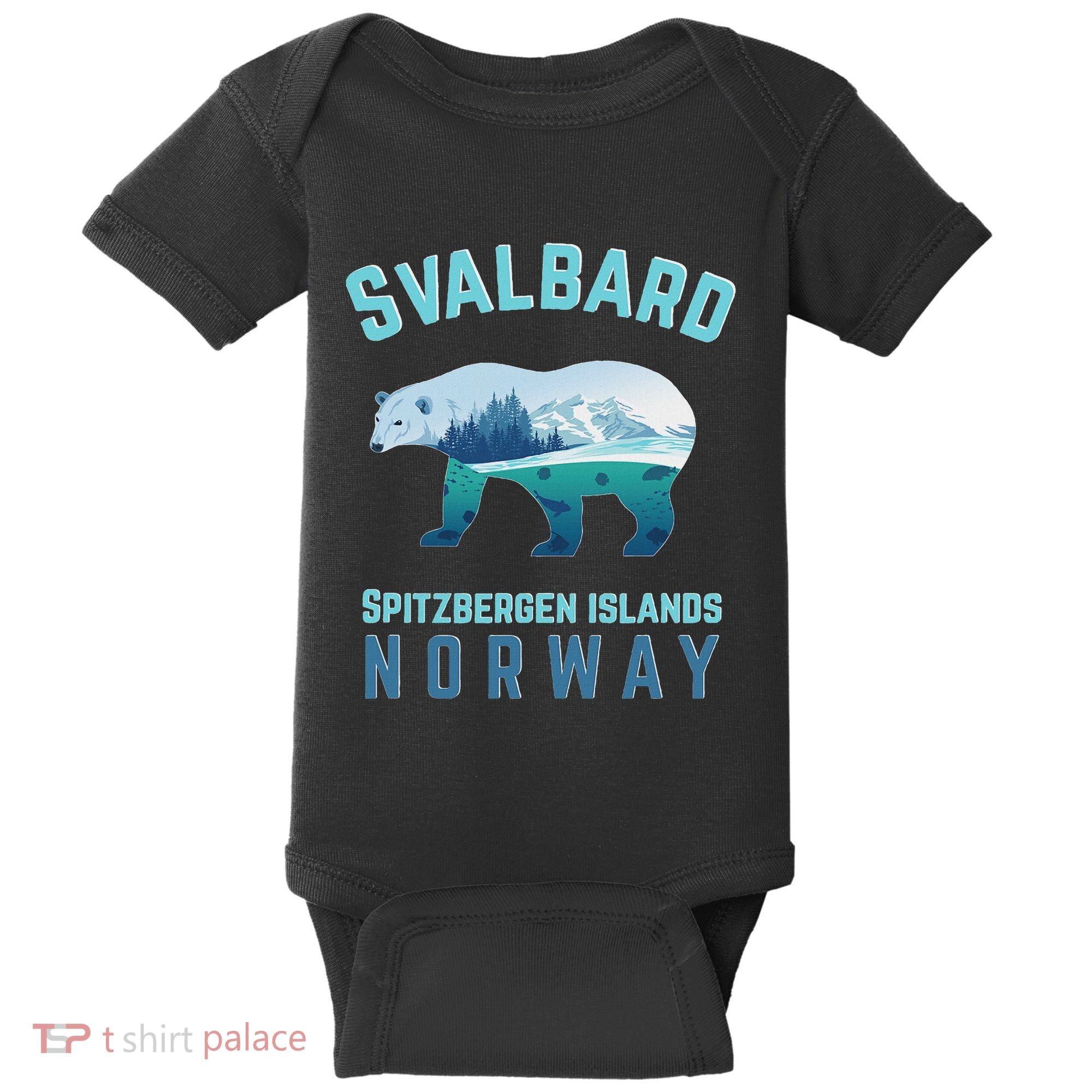 Svalbard Spitzbergen Islands Norway Fjords With Polar Bear Baby Bodysuit