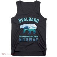 Svalbard Spitzbergen Islands Norway Fjords With Polar Bear Tank Top thumb 0