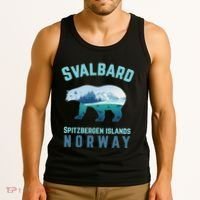 Svalbard Spitzbergen Islands Norway Fjords With Polar Bear Tank Top thumb 3
