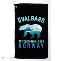 Svalbard Spitzbergen Islands Norway Fjords With Polar Bear Golf Towel thumb 0