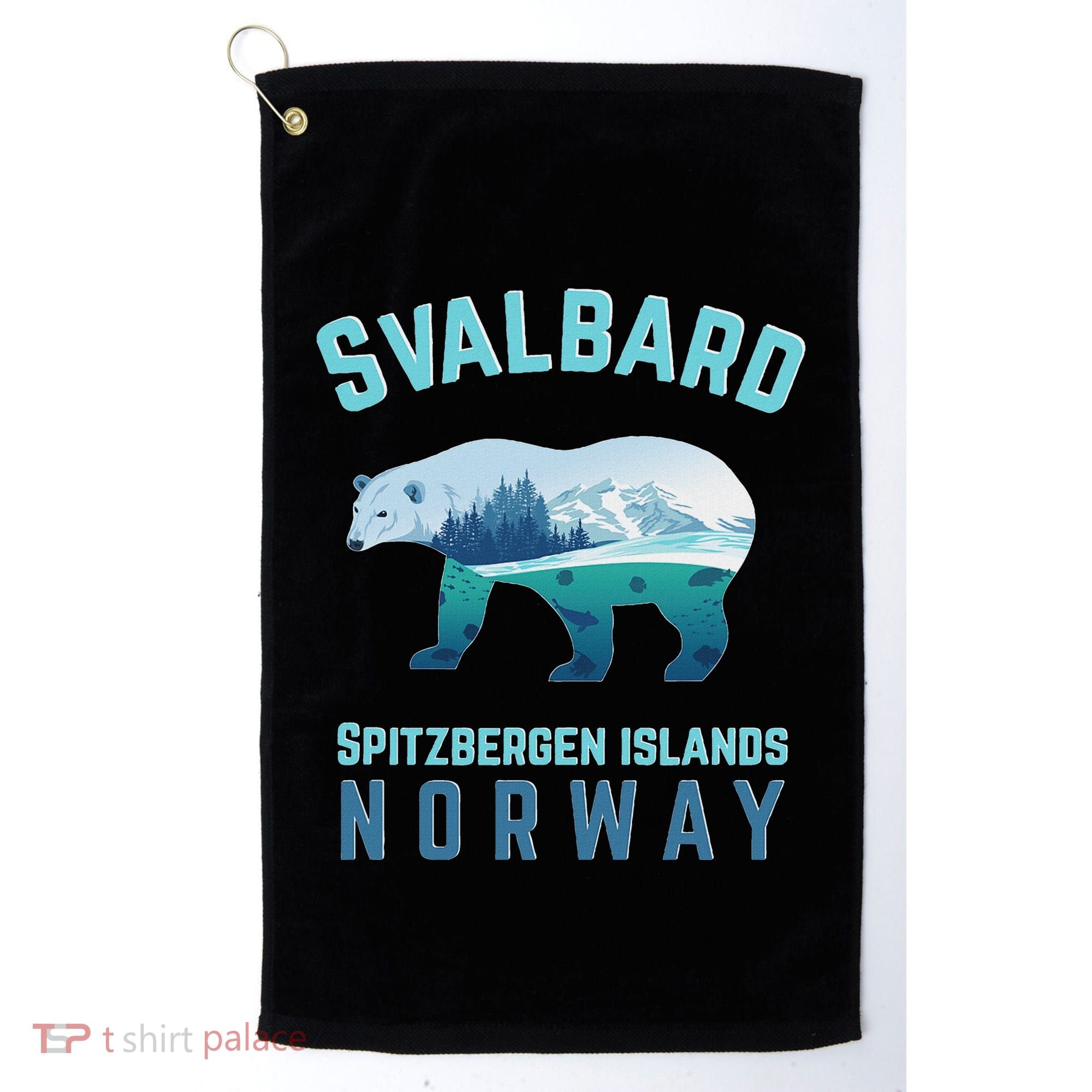 Svalbard Spitzbergen Islands Norway Fjords With Polar Bear Golf Towel