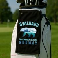 Svalbard Spitzbergen Islands Norway Fjords With Polar Bear Golf Towel thumb 2