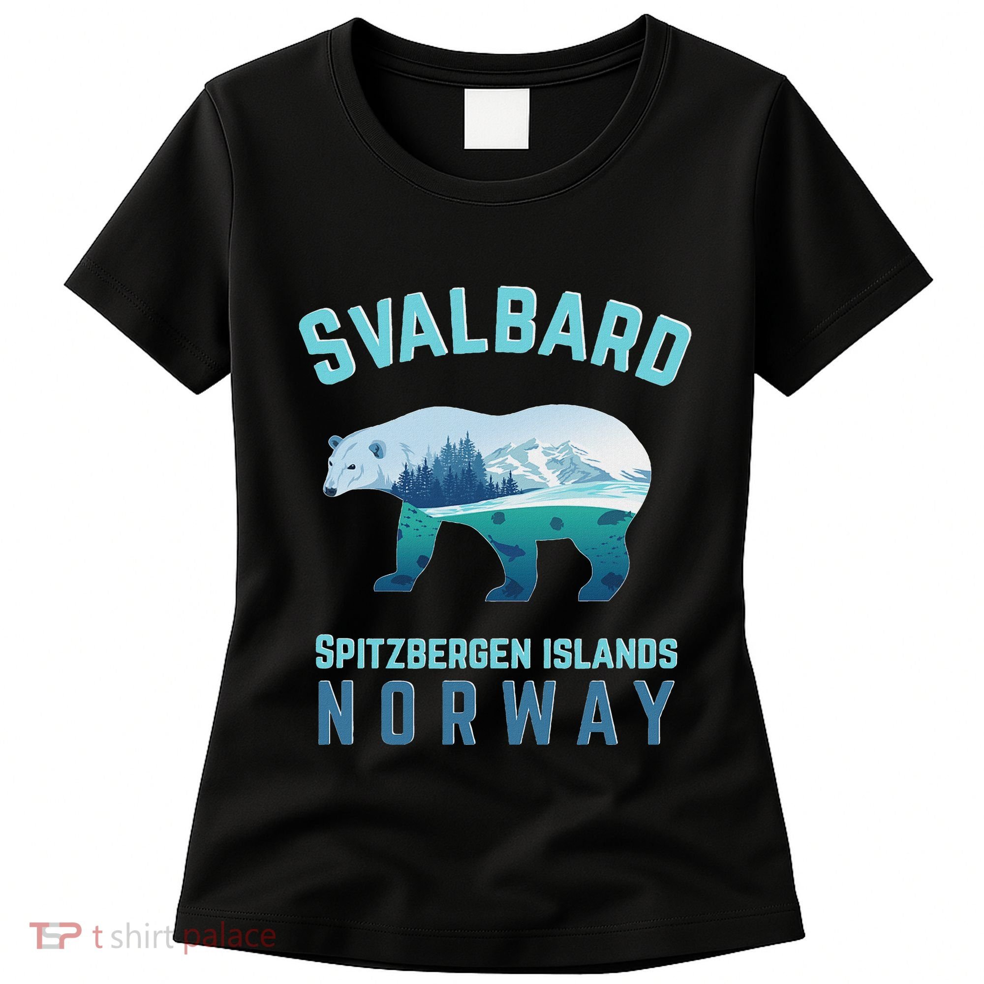 Svalbard Spitzbergen Islands Norway Fjords With Polar Bear Women's T-Shirt