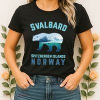 Svalbard Spitzbergen Islands Norway Fjords With Polar Bear Women's T-Shirt thumb 2