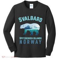 Svalbard Spitzbergen Islands Norway Fjords With Polar Bear Kids Long Sleeve Shirt thumb 0