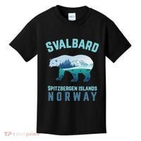 Svalbard Spitzbergen Islands Norway Fjords With Polar Bear Kids T-Shirt thumb 0