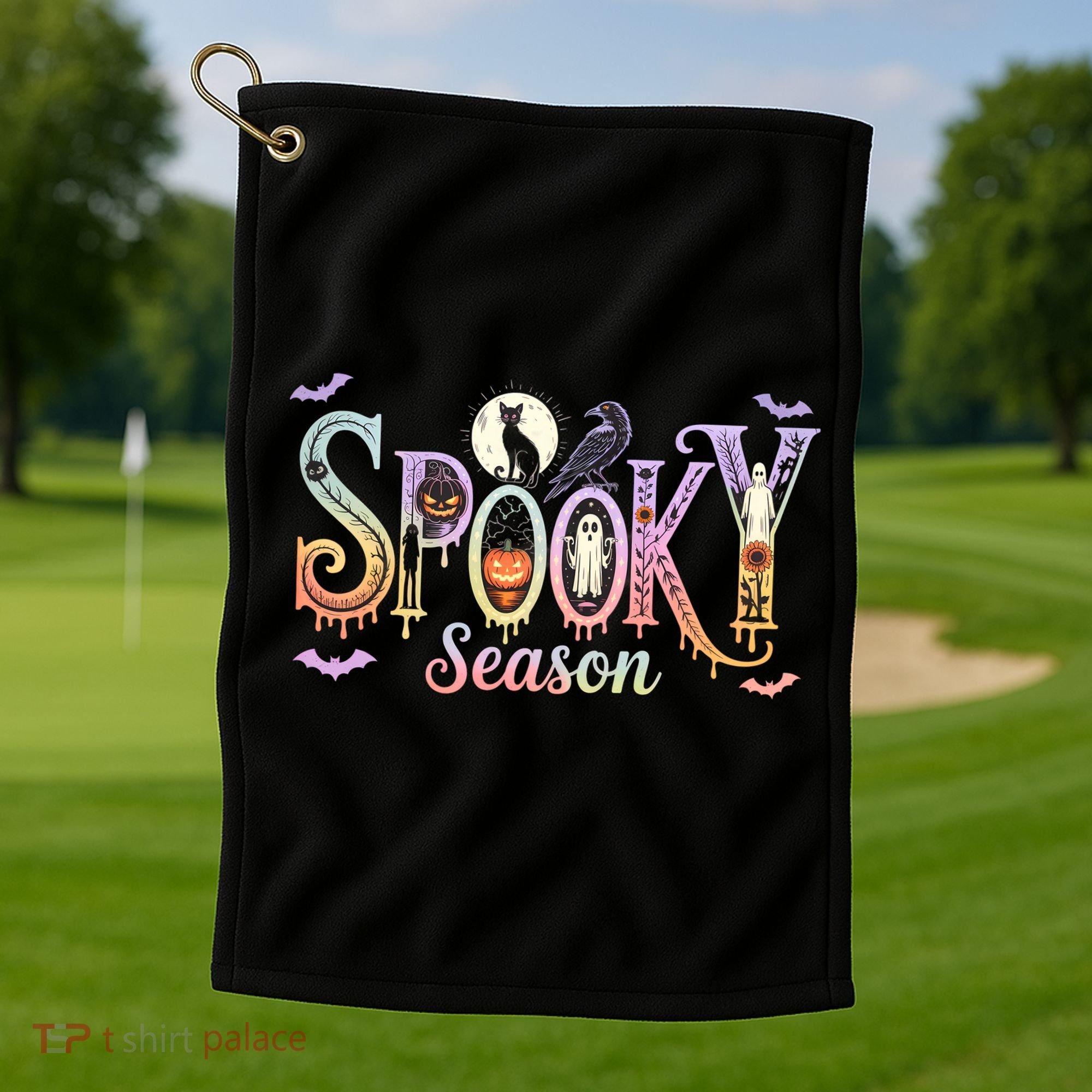 Spooky Season Iridescent Halloween Golf Towel