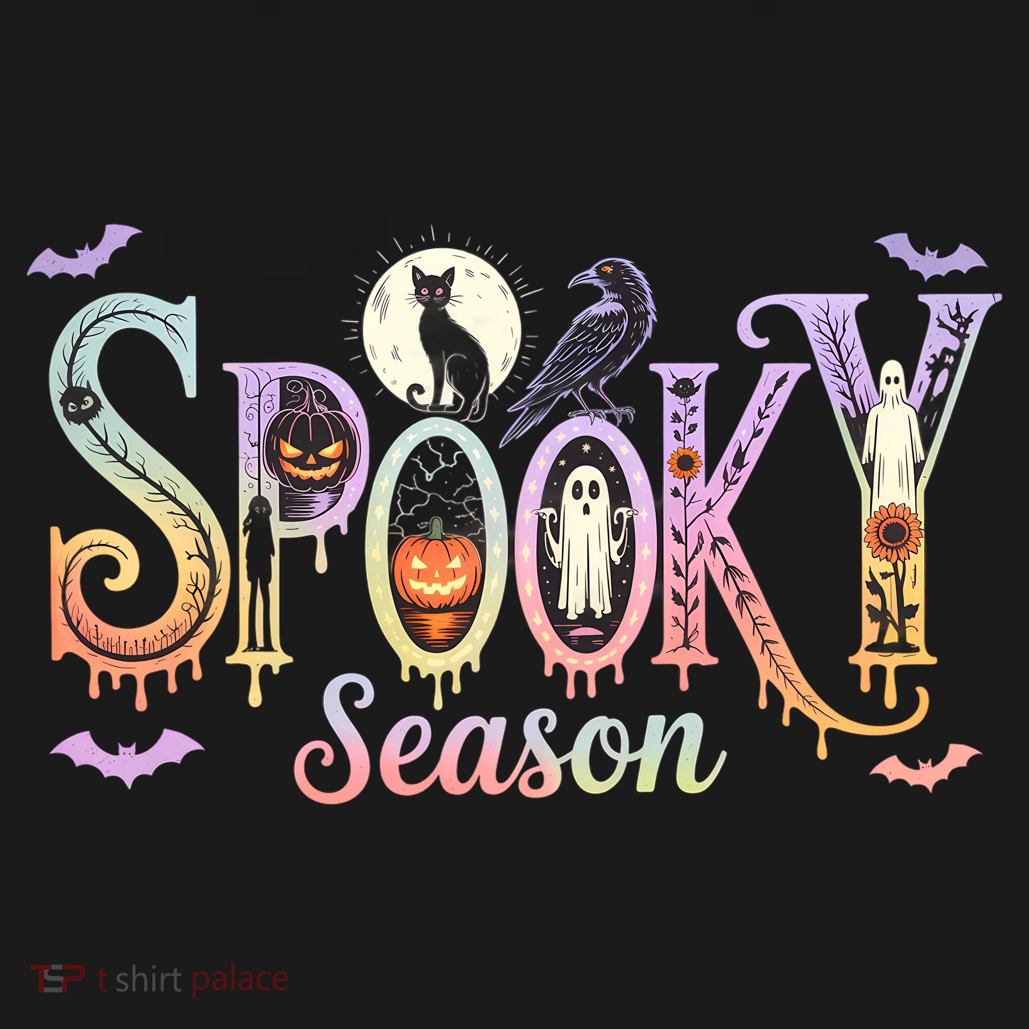 Spooky Season Iridescent Halloween Kids T-Shirt