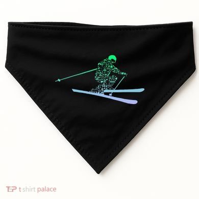 Silhouette Ski Icon For Skiier Ski Skiing USA-Made Doggie Bandana