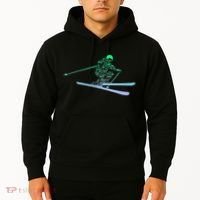 Silhouette Ski Icon For Skiier Ski Skiing Hoodie thumb 2