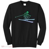 Silhouette Ski Icon For Skiier Ski Skiing Sweatshirt thumb 0