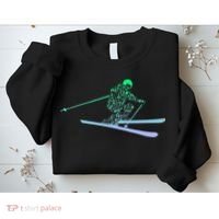 Silhouette Ski Icon For Skiier Ski Skiing Sweatshirt thumb 2
