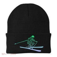 Silhouette Ski Icon For Skiier Ski Skiing Beanie thumb 0