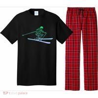 Silhouette Ski Icon For Skiier Ski Skiing Pajama Set thumb 0