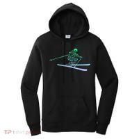 Silhouette Ski Icon For Skiier Ski Skiing Women's Hoodie thumb 0