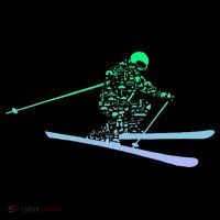 Silhouette Ski Icon For Skiier Ski Skiing Women's Hoodie thumb 2